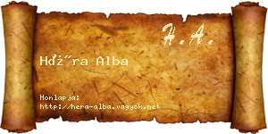 Héra Alba névjegykártya